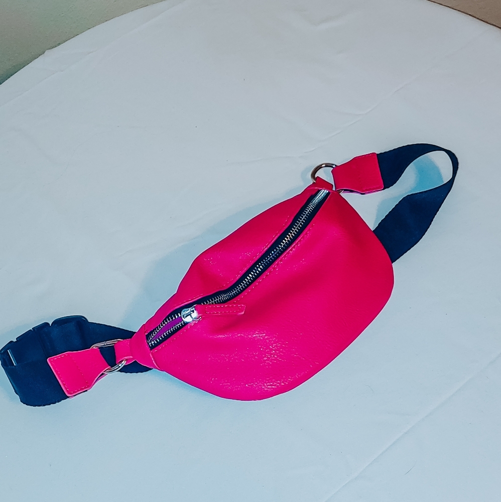 Hot Pink Leather Fanny Pack